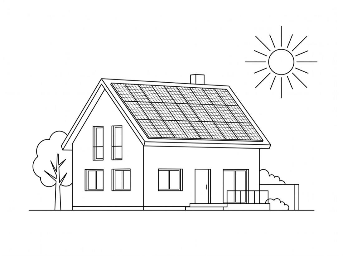 Solar PV — line illustration